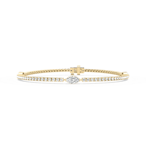 2 ²⁄₅ ctw Marquise Lab Grown Diamond Three Station Tennis Bracelet  - 7 Inches
