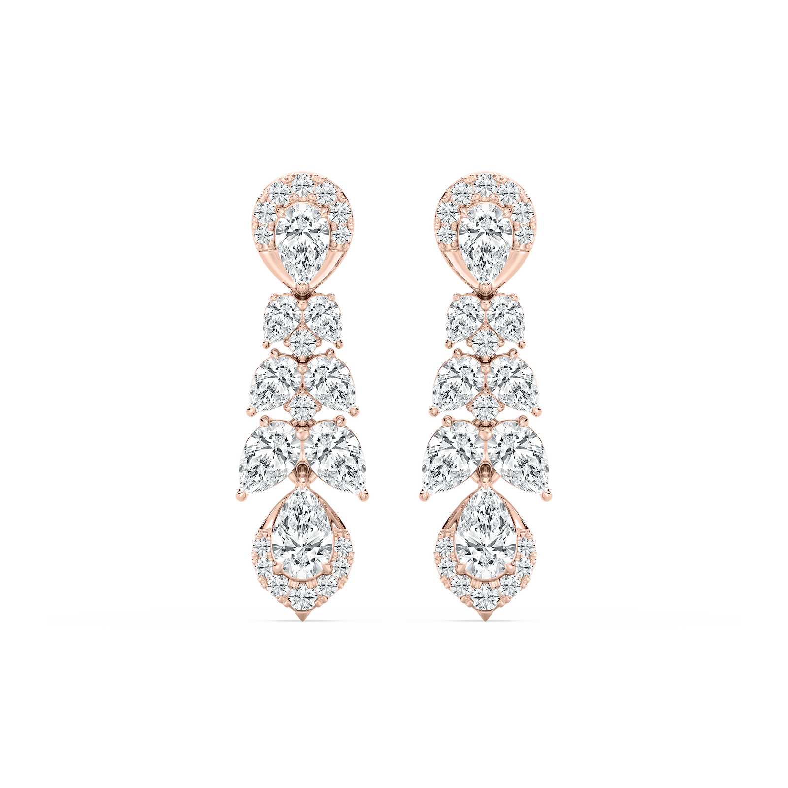 2 ½ ctw Pear and Round Lab Grown Diamond Drop Earrings