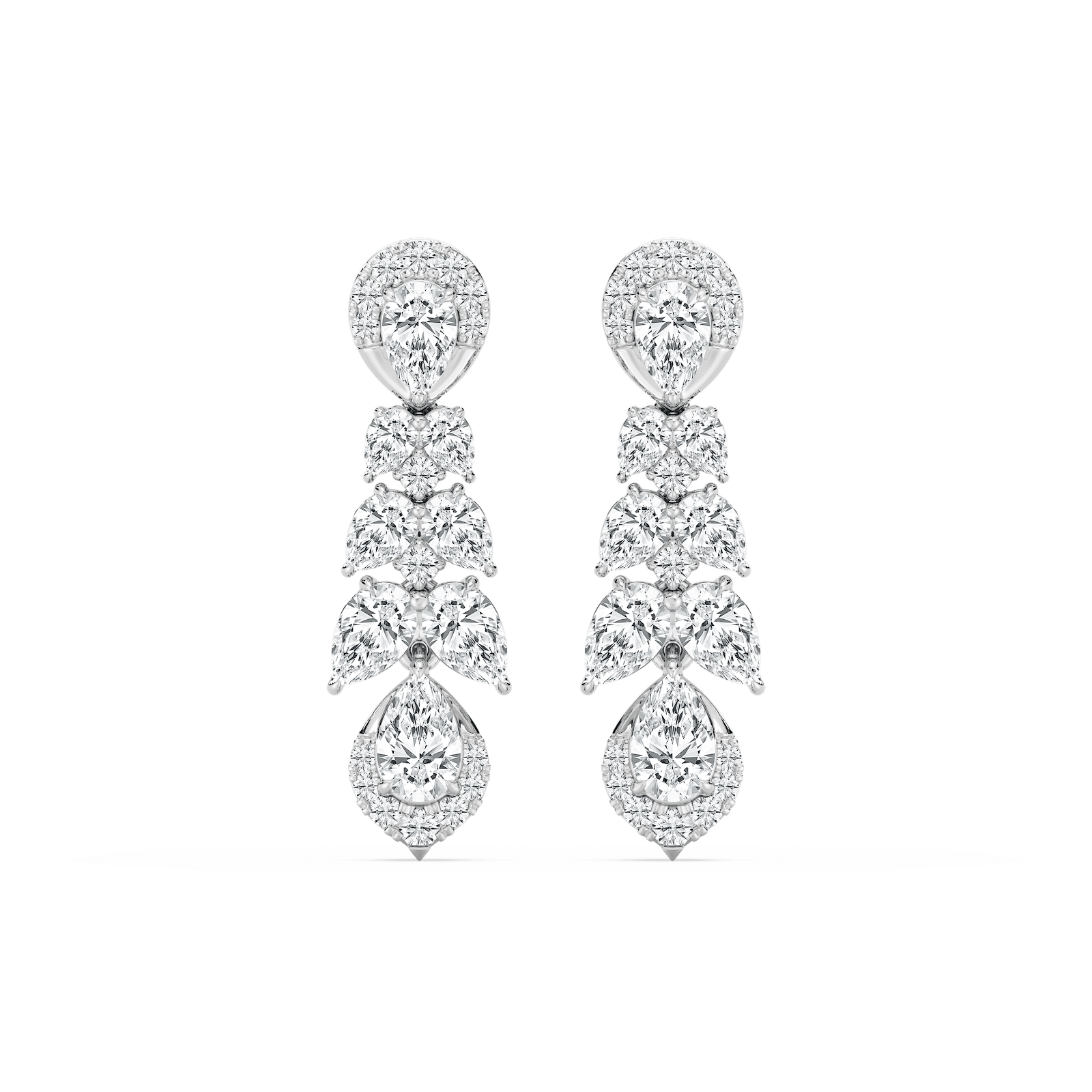 2 ½ ctw Pear and Round Lab Grown Diamond Drop Earrings
