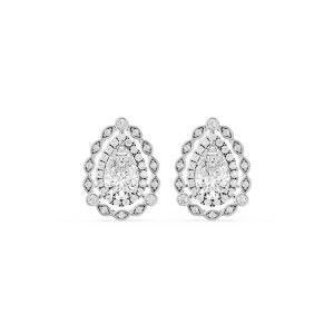 2 ctw Pear and Round Lab Grown Diamond Double Halo Earrings