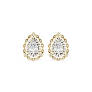 2 ctw Pear and Round Lab Grown Diamond Double Halo Earrings