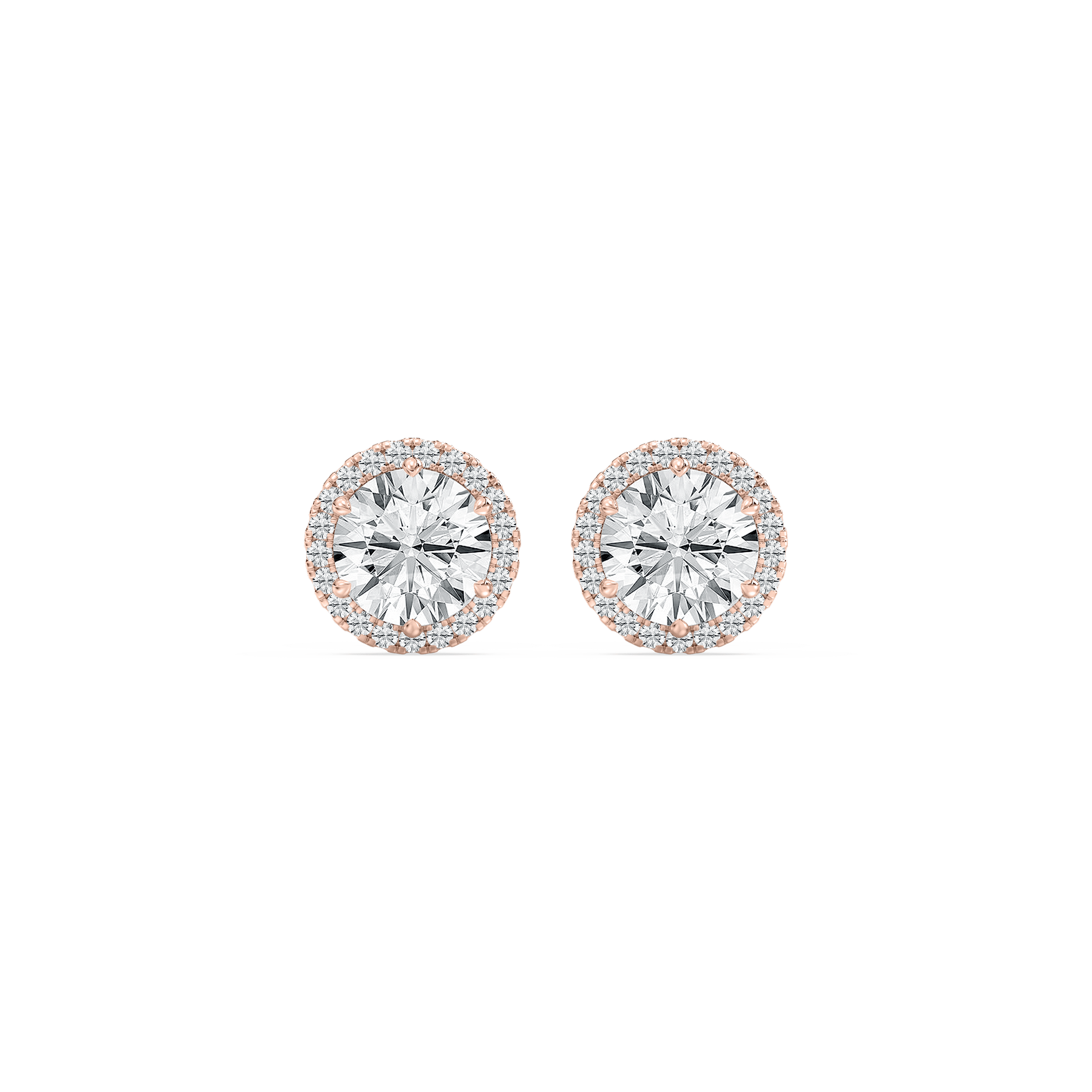 2 ⅓ ctw Round Lab Grown Diamond Halo Stud Earrings