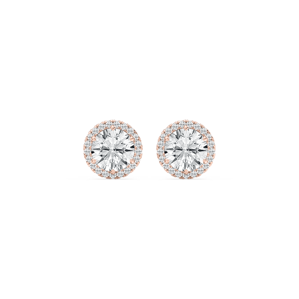 2 ⅓ ctw Round Lab Grown Diamond Halo Stud Earrings
