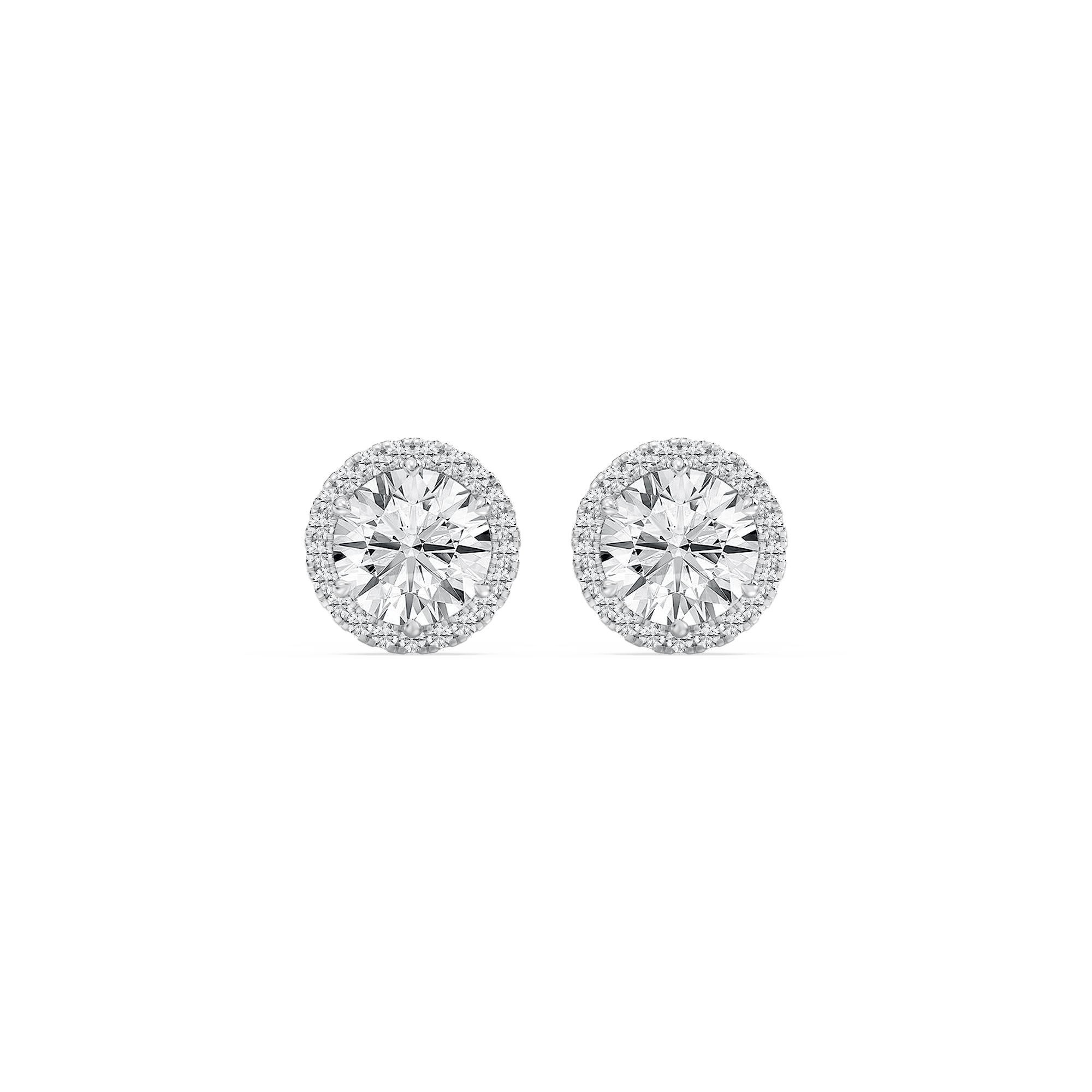 2 ⅓ ctw Round Lab Grown Diamond Halo Stud Earrings