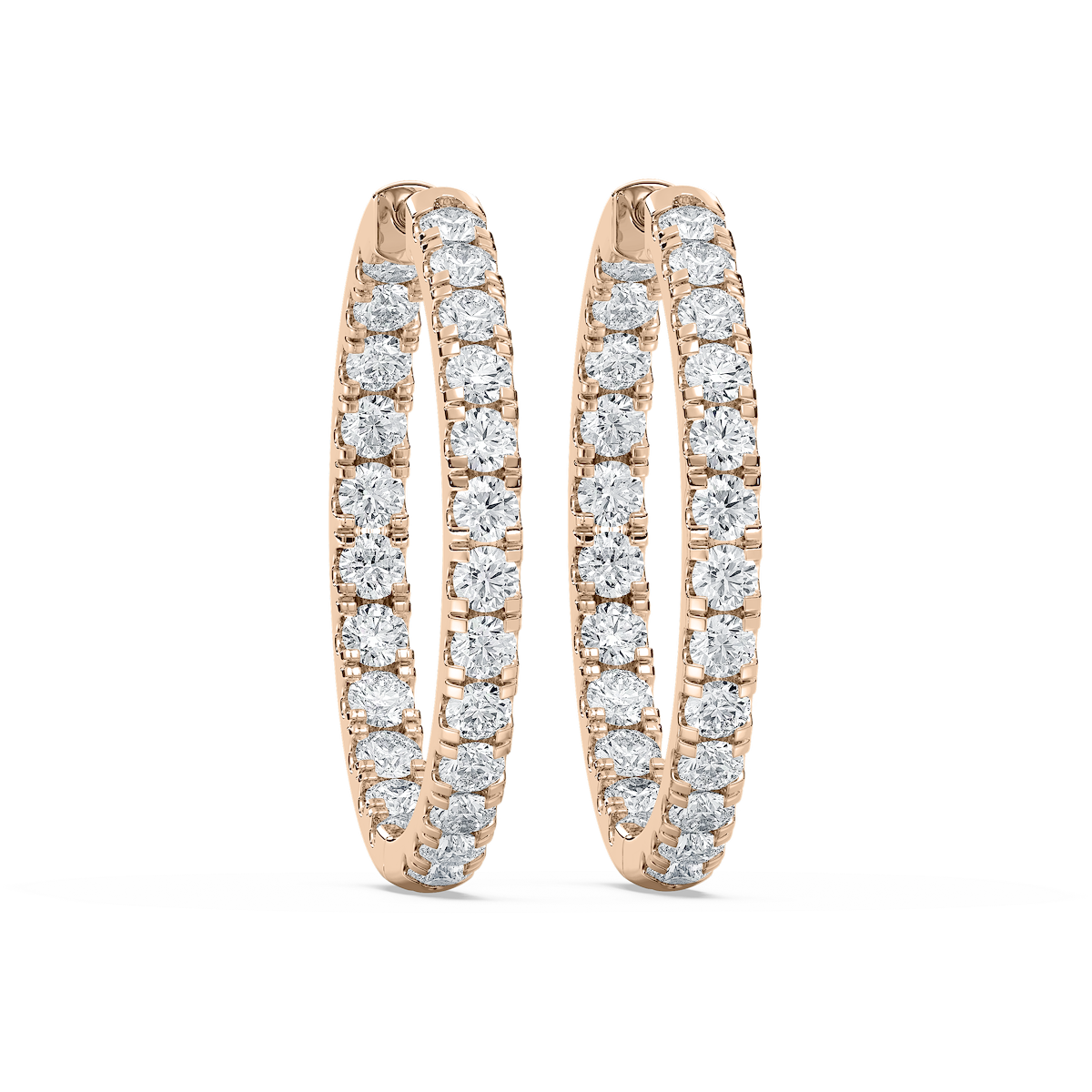 2 ¹⁄₆ ctw Round Lab Grown Diamond Prong Set Inside Out Hoops