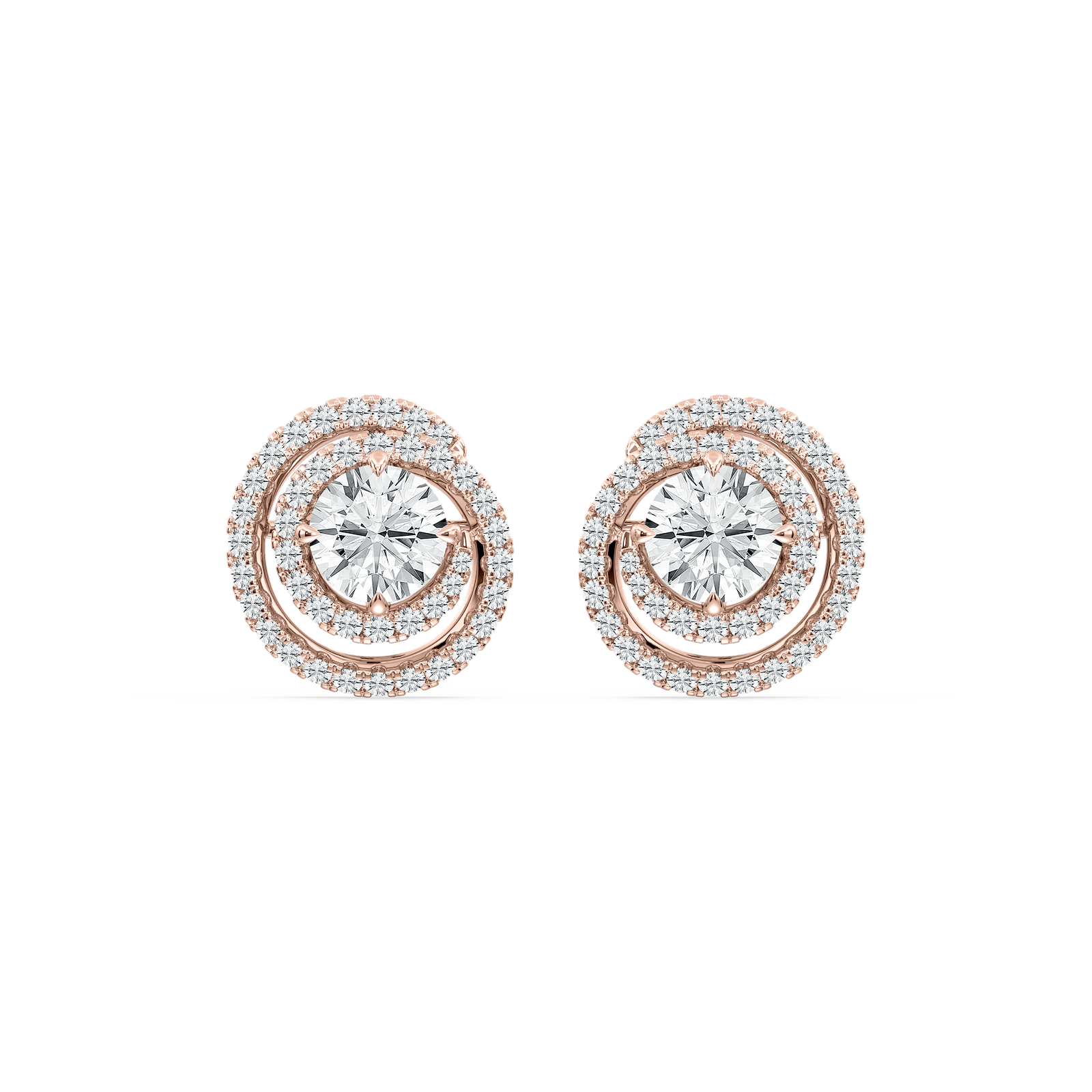 2 ⅞ ctw Round Lab Grown Diamond Swirl Stud Earrings
