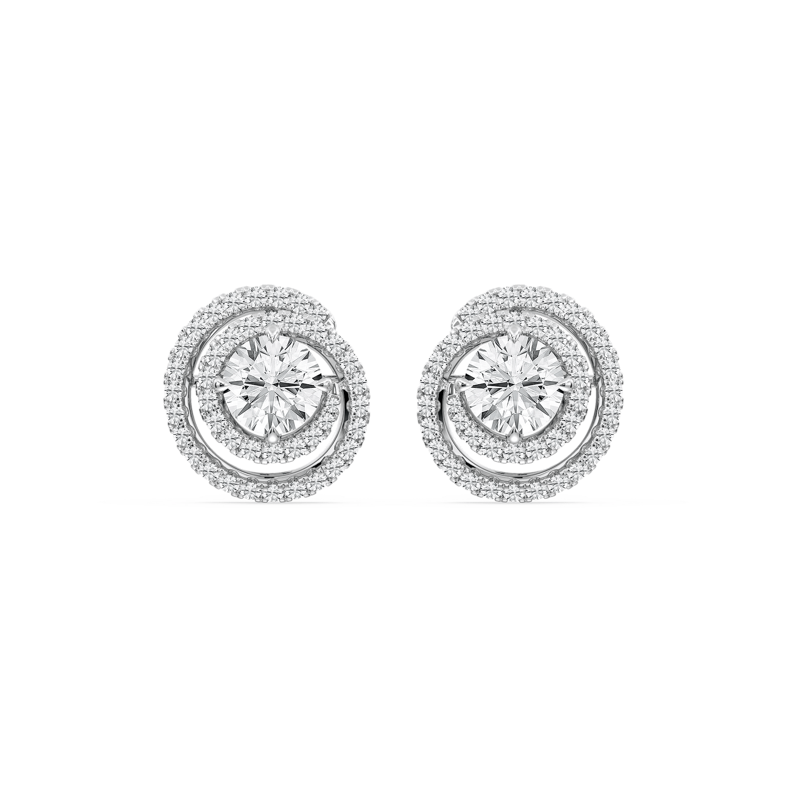 2 ⅞ ctw Round Lab Grown Diamond Swirl Stud Earrings