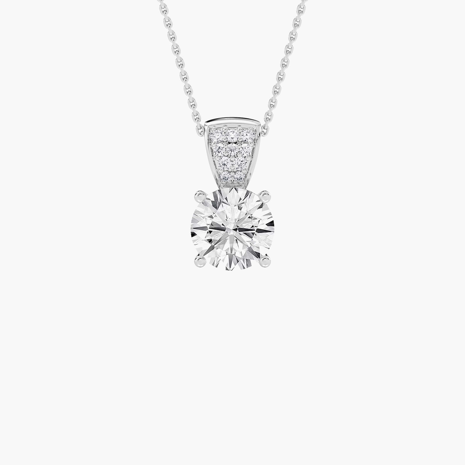 2 ¹⁄₁₀ ctw Round Lab Grown Diamond Drop Pendant - 18 Inches
