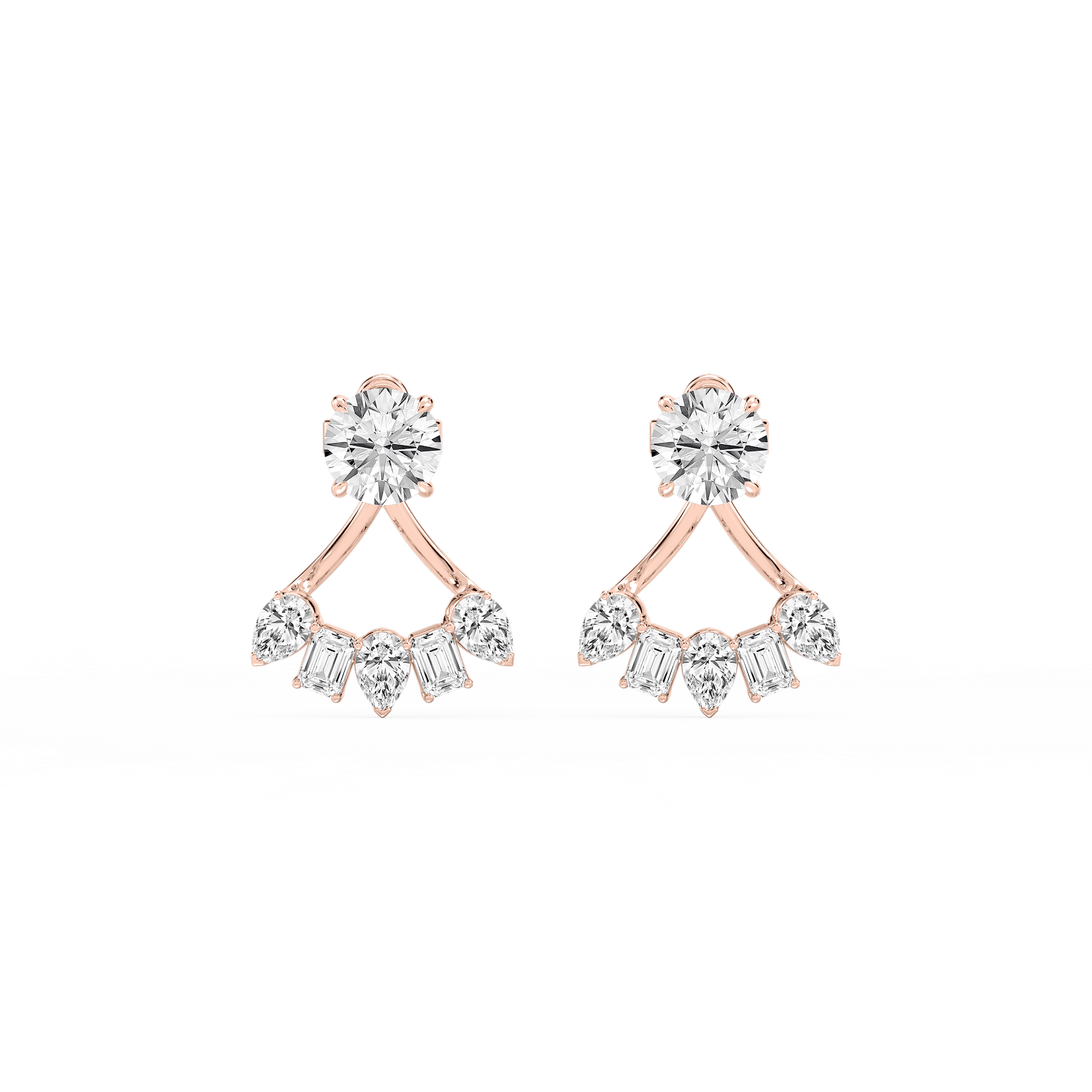 2 ctw Round Lab Grown Diamond Studs with Multi-Stone Jacket Set