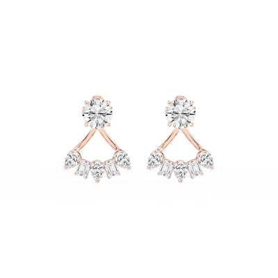 2 ctw Round Lab Grown Diamond Studs with Multi-Stone Jacket Set