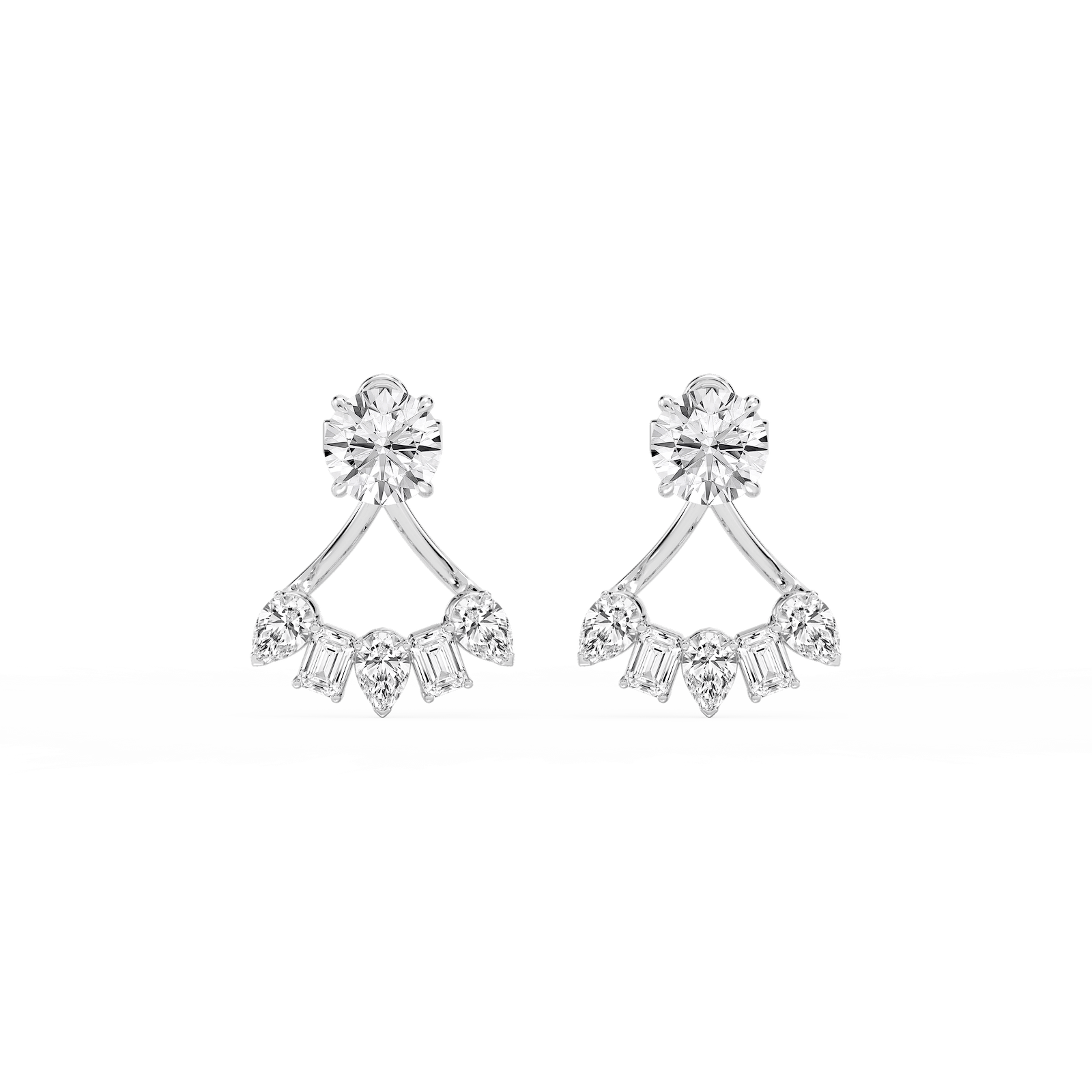 2 ctw Round Lab Grown Diamond Studs with Multi-Stone Jacket Set
