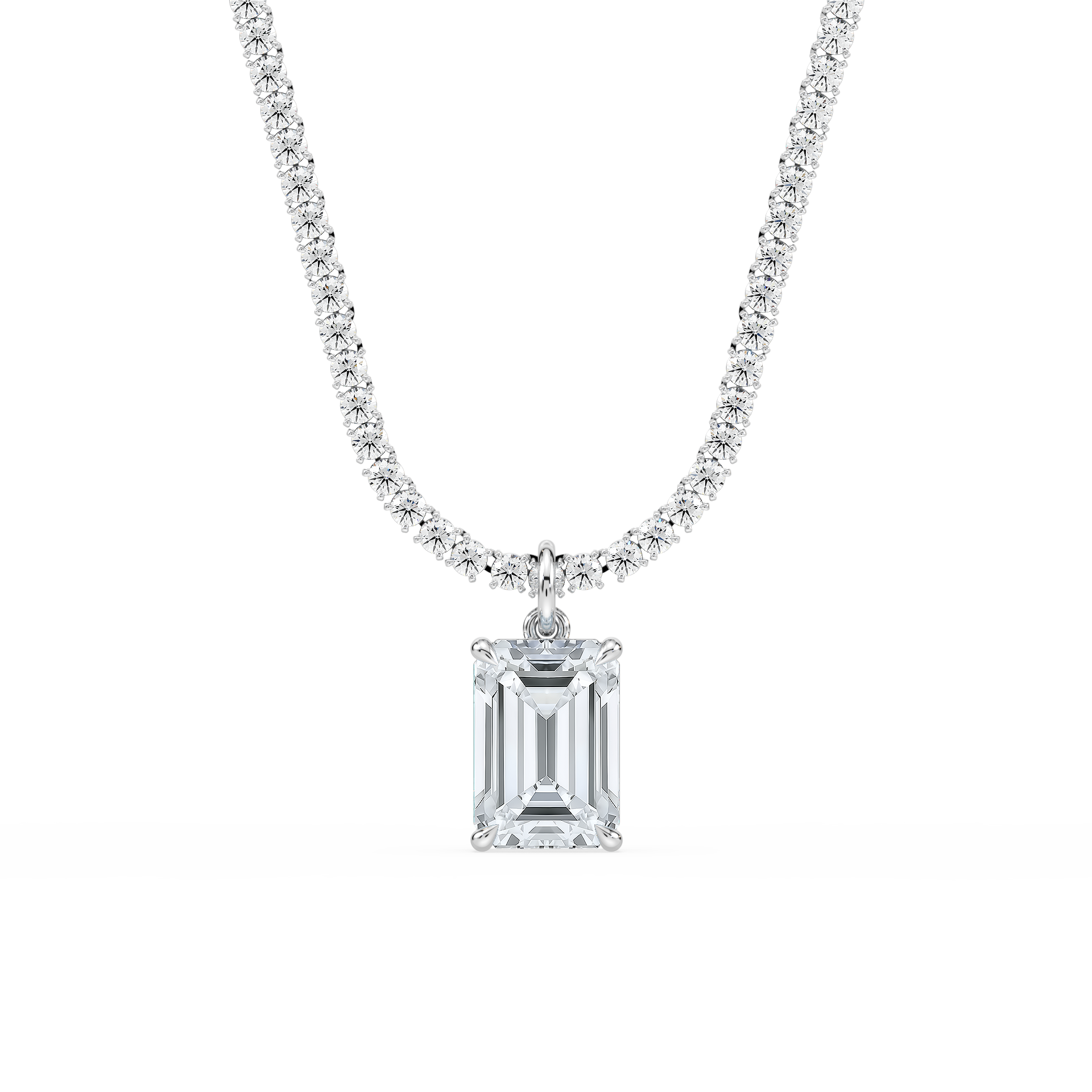 23 ⅝ ctw Emerald Lab Grown Diamond Drop Necklace - 22 Inches - Signature Collection