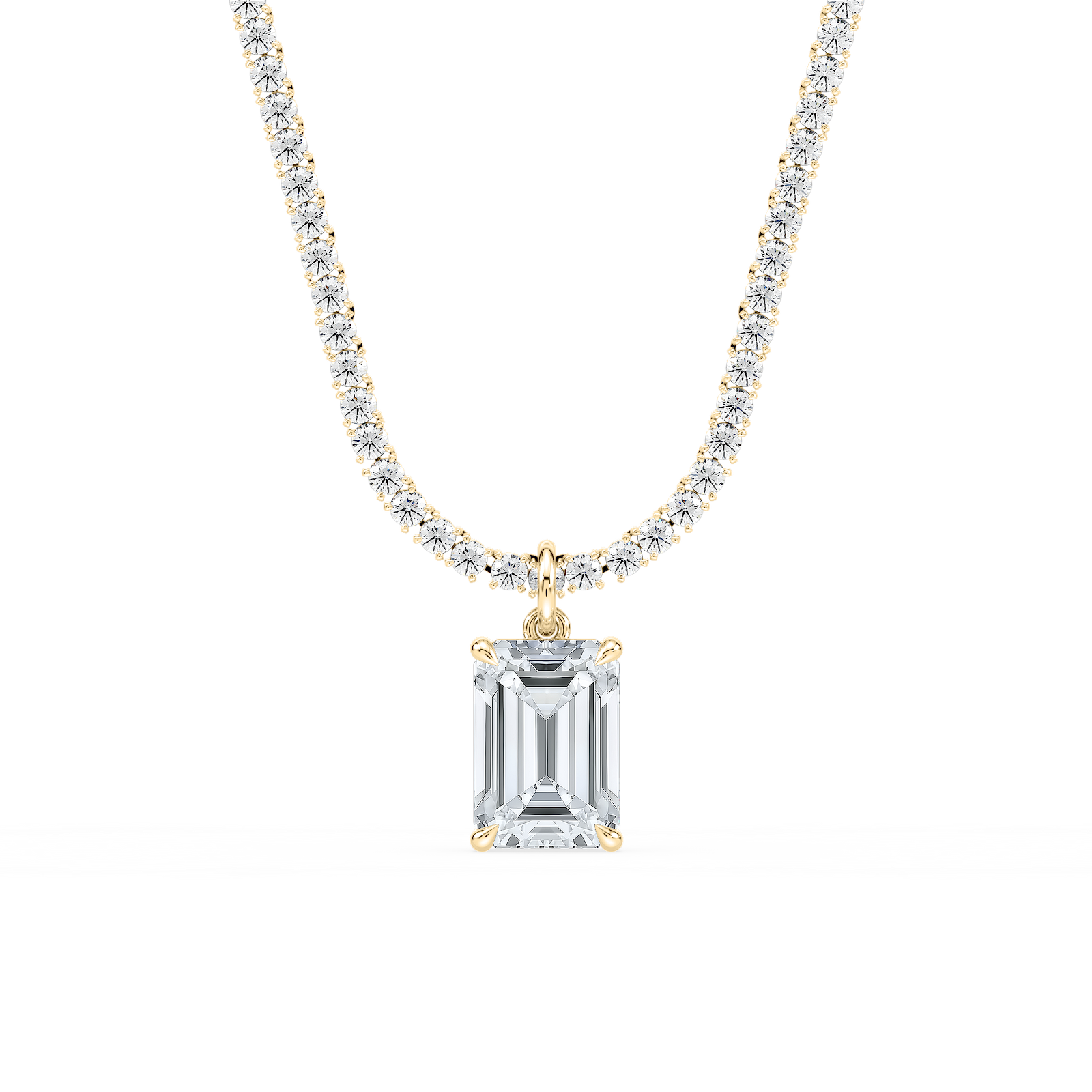 23 ⅝ ctw Emerald Lab Grown Diamond Drop Necklace - 22 Inches - Signature Collection