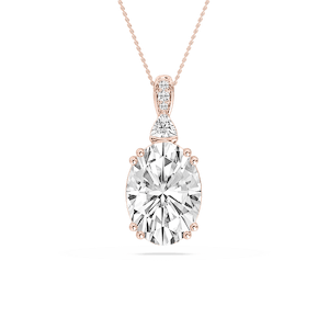 23 ²⁄₃ ctw Oval Lab Grown Diamond Double Prong Pendant - 18 Inches - Signature Collection
