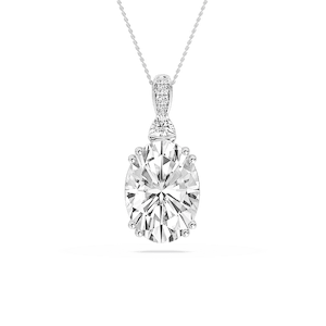 23 ²⁄₃ ctw Oval Lab Grown Diamond Double Prong Pendant - 18 Inches - Signature Collection