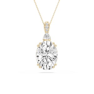 23 ²⁄₃ ctw Oval Lab Grown Diamond Double Prong Pendant - 18 Inches - Signature Collection
