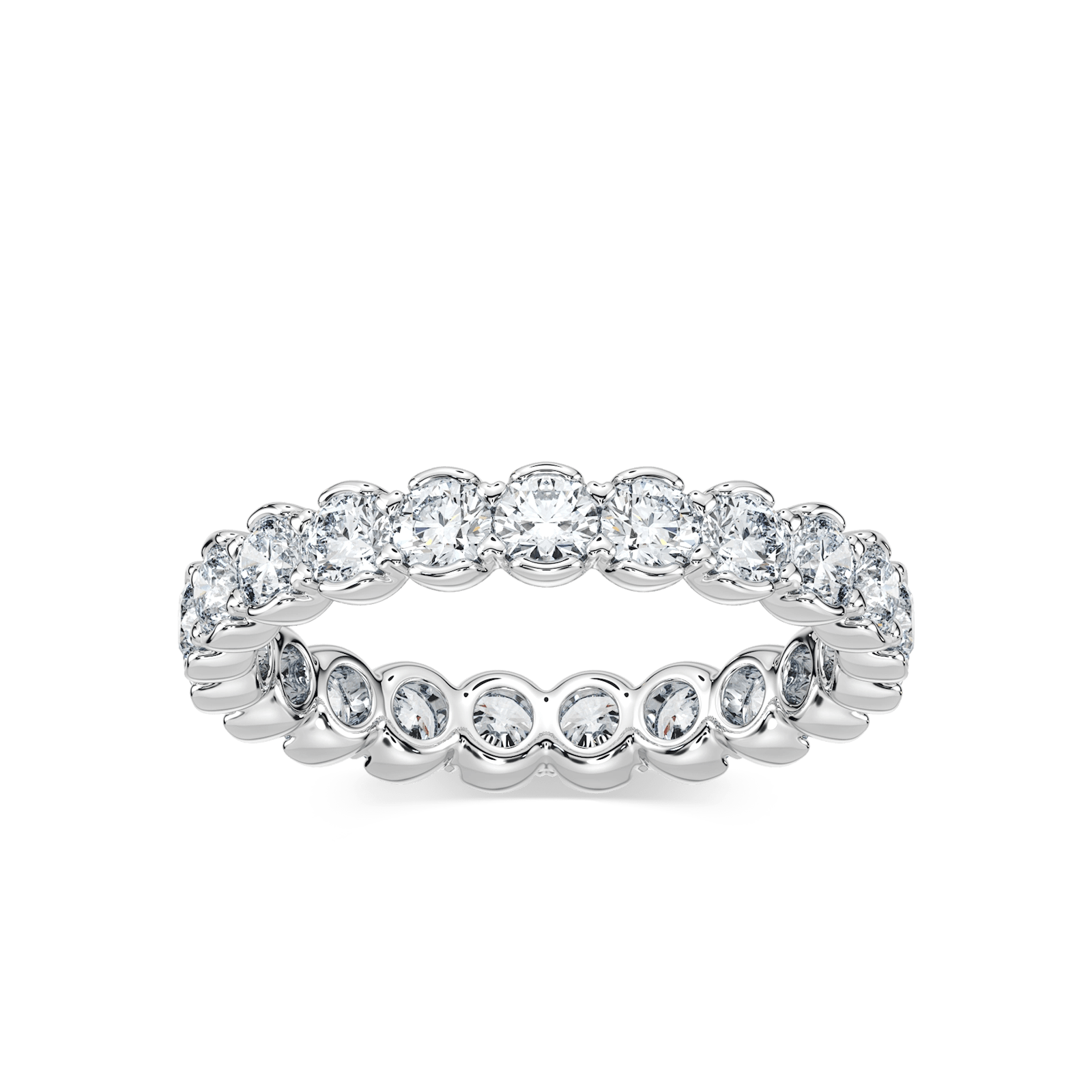 Blair 2 ctw Round Lab Grown Diamond Half Bezel Set Eternity Band