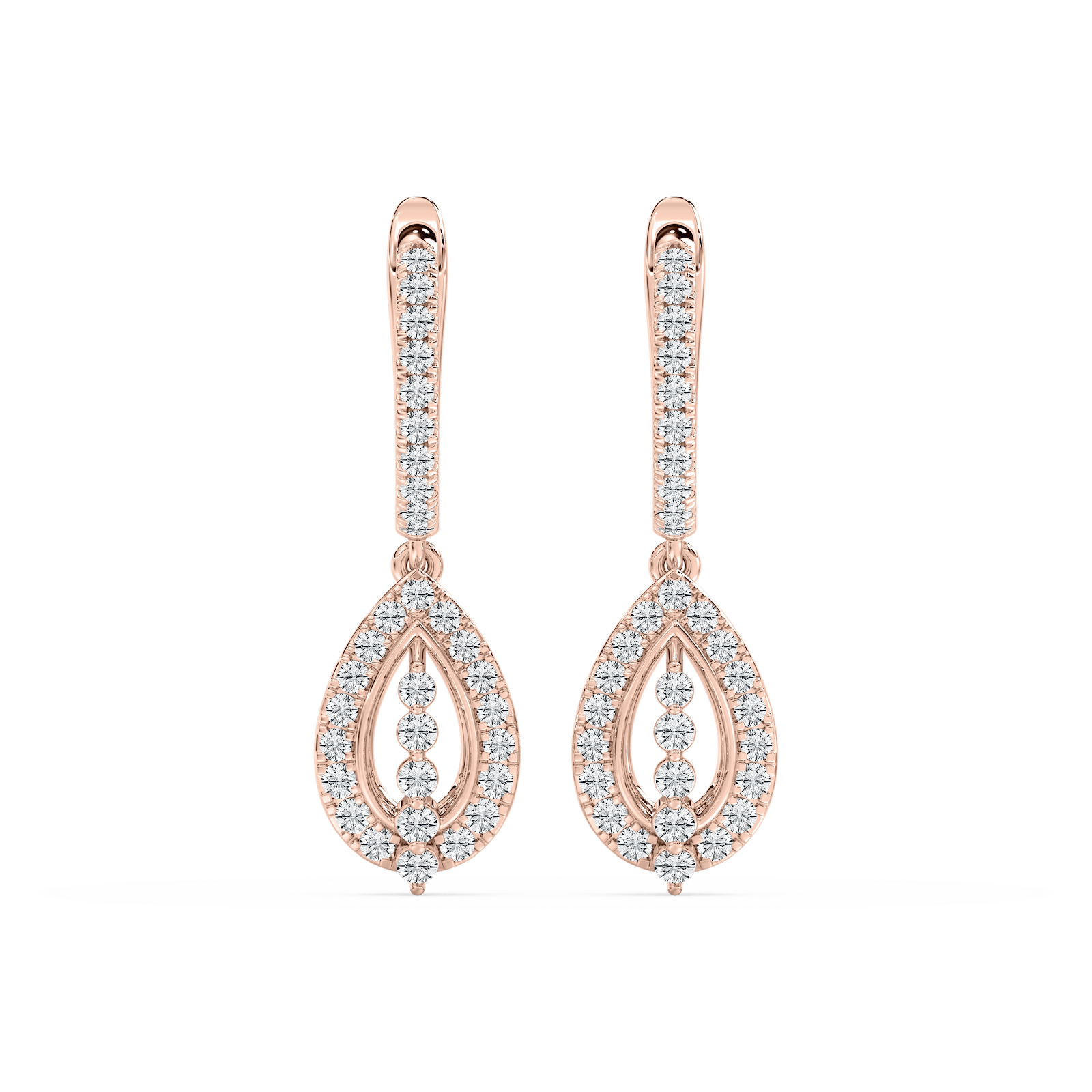 3/4 ctw Round Lab Grown Diamond Leverback Drop Earrings