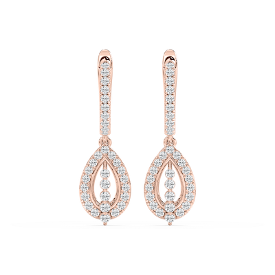 3/4 ctw Round Lab Grown Diamond Leverback Drop Earrings