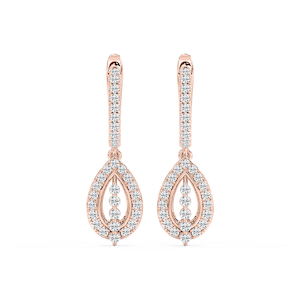 3/4 ctw Round Lab Grown Diamond Leverback Drop Earrings