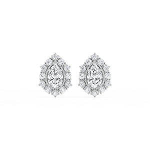 3 ctw Pear and Round Lab Grown Diamond Studs and Halo Jacket Set