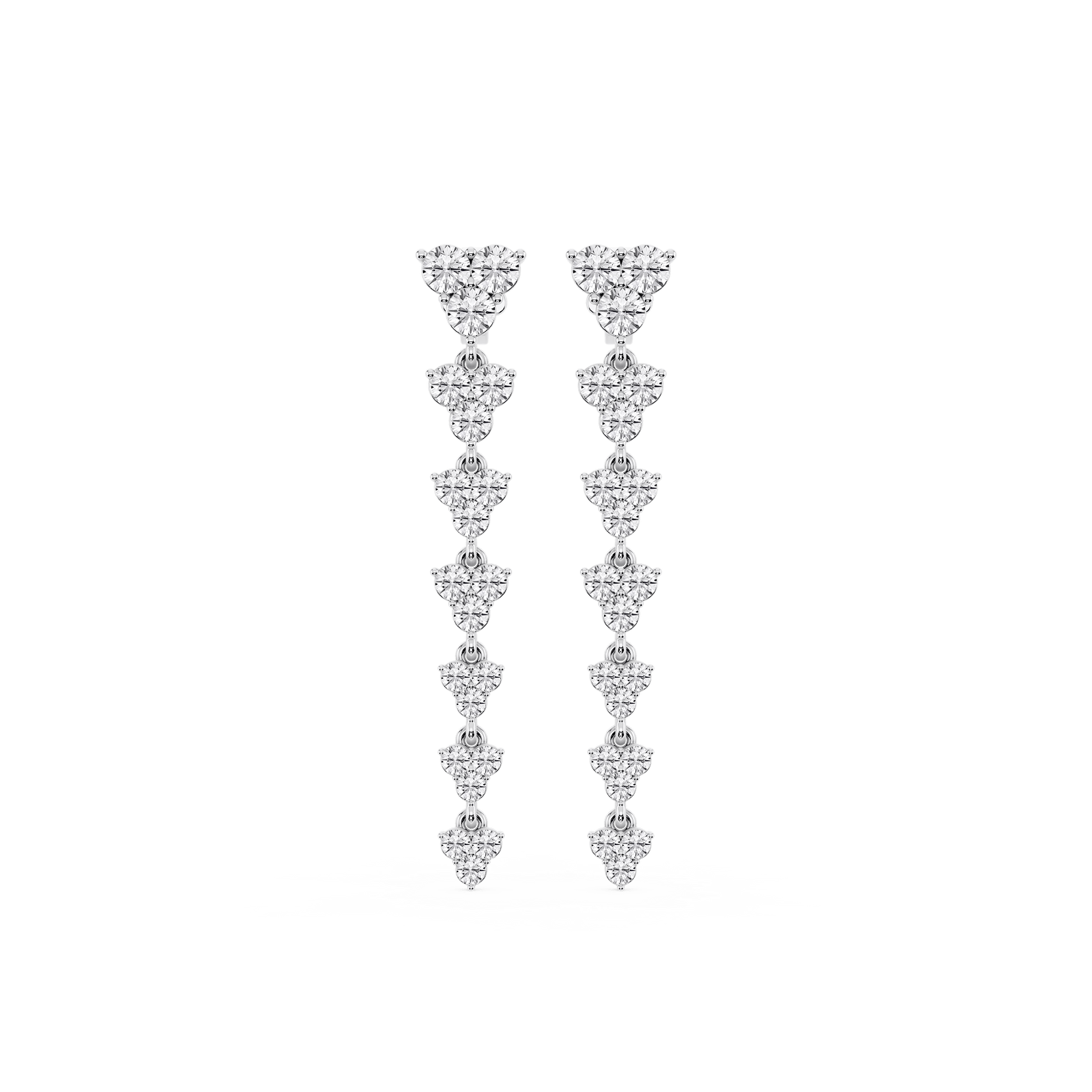 2 ctw Round Lab Grown Diamond Cluster Drop Earrings