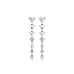 2 ctw Round Lab Grown Diamond Cluster Drop Earrings