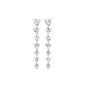 3 ⅔ ctw Round Lab Grown Diamond Cluster Drop Earrings