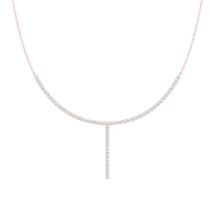 3 ctw Round Lab Grown Diamond Half Tennis Necklace - 18 Inches