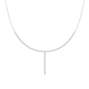 3 ctw Round Lab Grown Diamond Half Tennis Necklace - 18 Inches