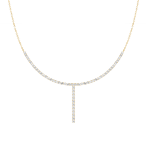 3 ctw Round Lab Grown Diamond Half Tennis Necklace - 18 Inches