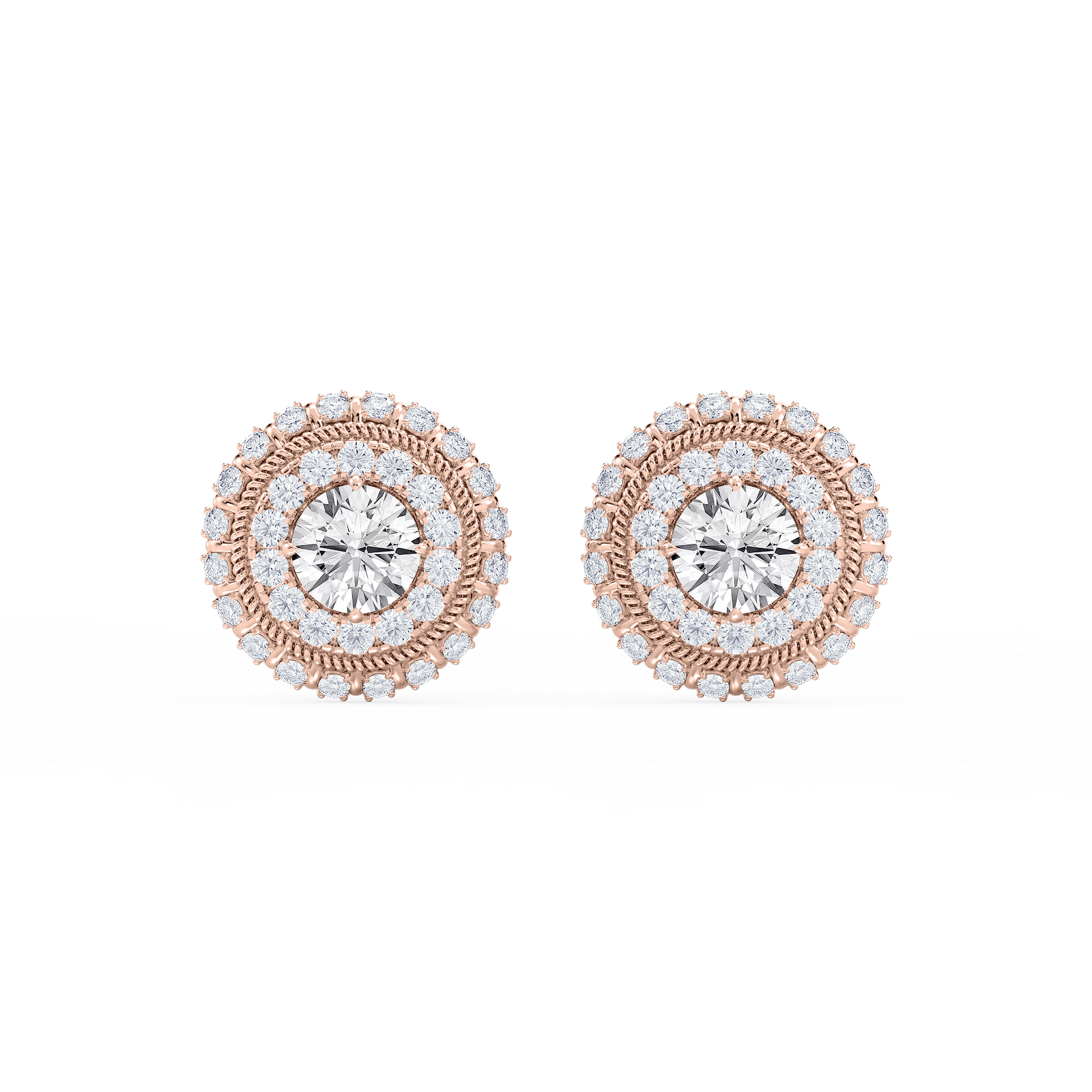 3 ¼ ctw Round Lab Grown Diamond Studs and Rope Halo Jacket Set