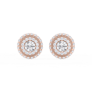 3 ¼ ctw Round Lab Grown Diamond Studs and Rope Halo Jacket Set