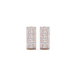 3 ctw Round Lab Grown Diamond Three Row Hoop Earrings