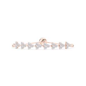 3 ctw Round Lab Grown Diamond Three Stone Clusters Adjustable Bolo Bracelet – 7 inches