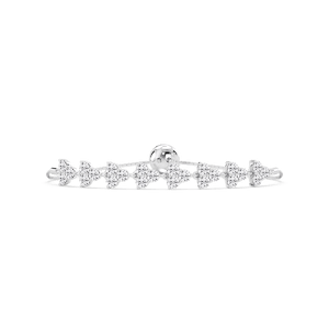 3 ctw Round Lab Grown Diamond Three Stone Clusters Adjustable Bolo Bracelet – 7 inches