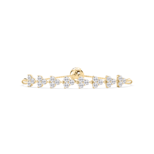 3 ctw Round Lab Grown Diamond Three Stone Clusters Adjustable Bolo Bracelet – 7 inches