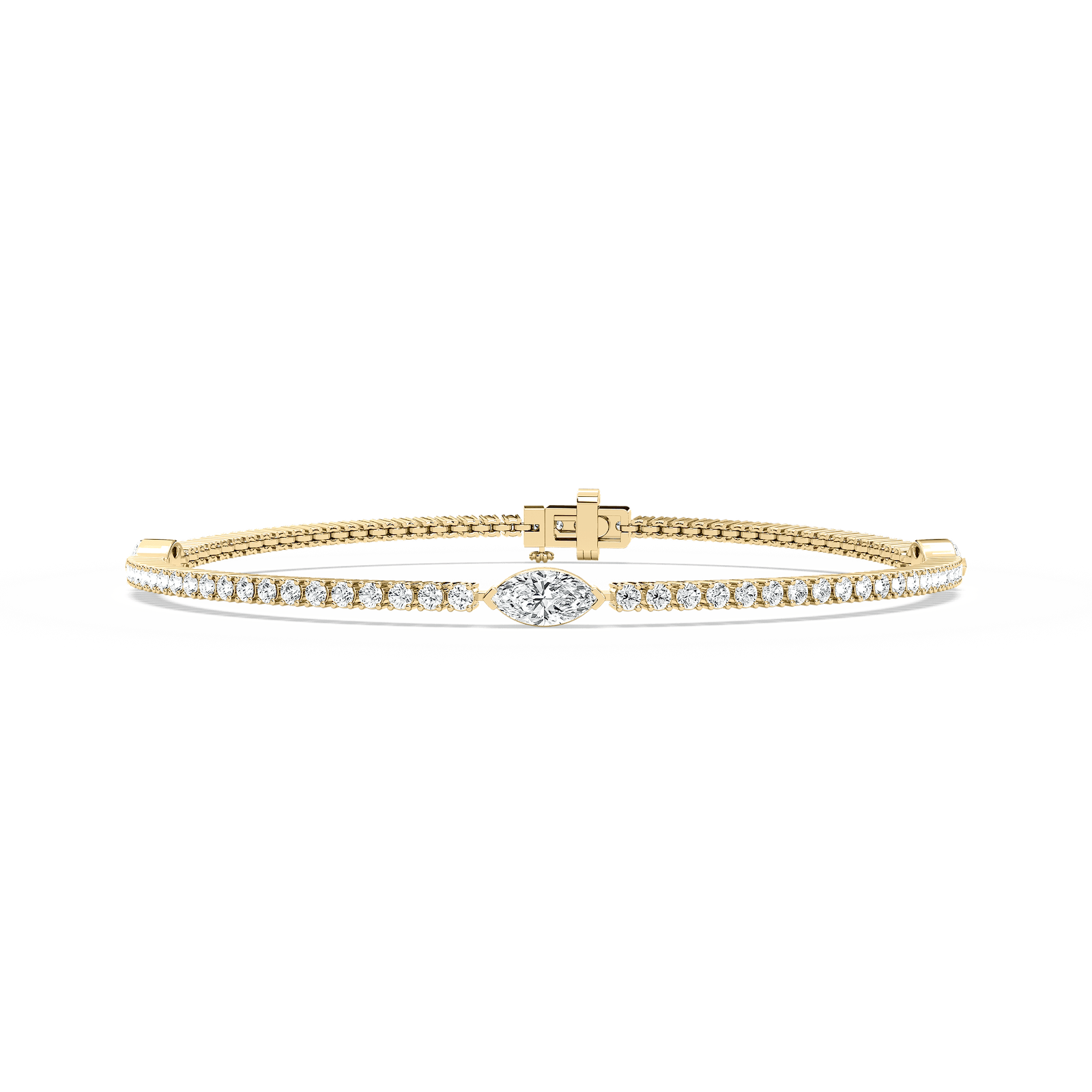 2 ²⁄₅ ctw Marquise Lab Grown Diamond Three Station Tennis Bracelet - 7 Inches