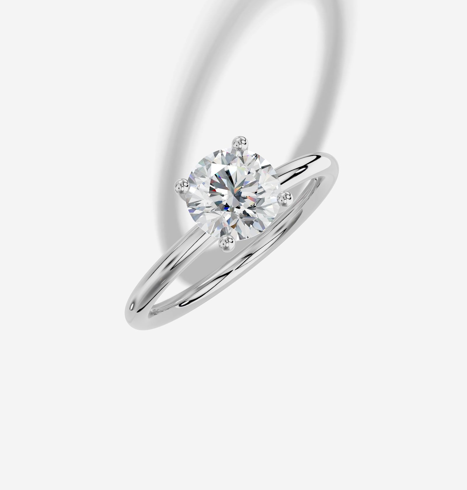 1.00 ctw Round Cut Lab Grown Diamond Standard Classic Prong Set Engagement Ring in 14K Gold