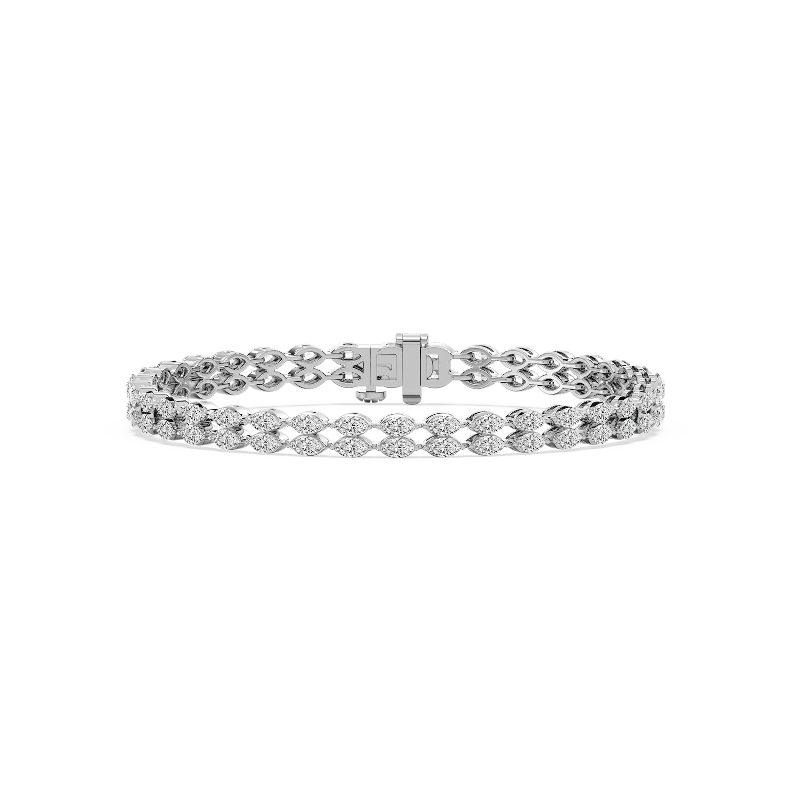 5 ¾ ctw Marquise Lab Grown Diamond Double Row Tennis Bracelet - 7 Inches