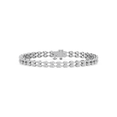 33 ¼ ctw Marquise Lab Grown Diamond Double Row Tennis Bracelet - 7 Inches