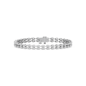 33 ¼ ctw Marquise Lab Grown Diamond Double Row Tennis Bracelet - 7 Inches