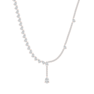 37 ⅔ ctw Round and Pear Lab Grown Diamond Drop Tennis Necklace - 18 Inches