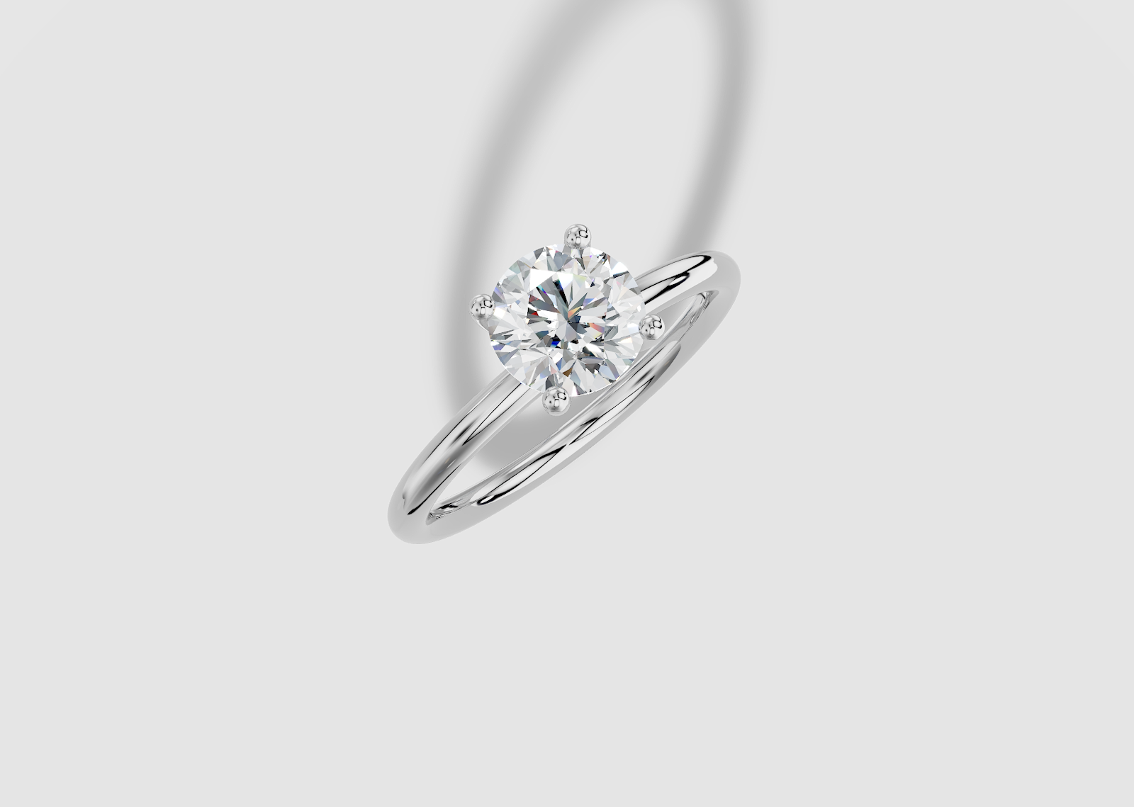 1.00 ctw Round Cut Lab Grown Diamond Standard Classic Prong Set Engagement Ring in 14K Gold