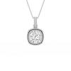 4 ctw Cushion Lab Grown Diamond Vintage Milgrain Accented Pendant - 16-18 Inches
