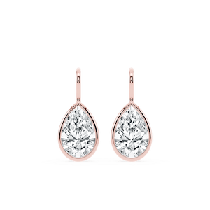 Pear Lab Grown Diamond Bezel Drop Earrings