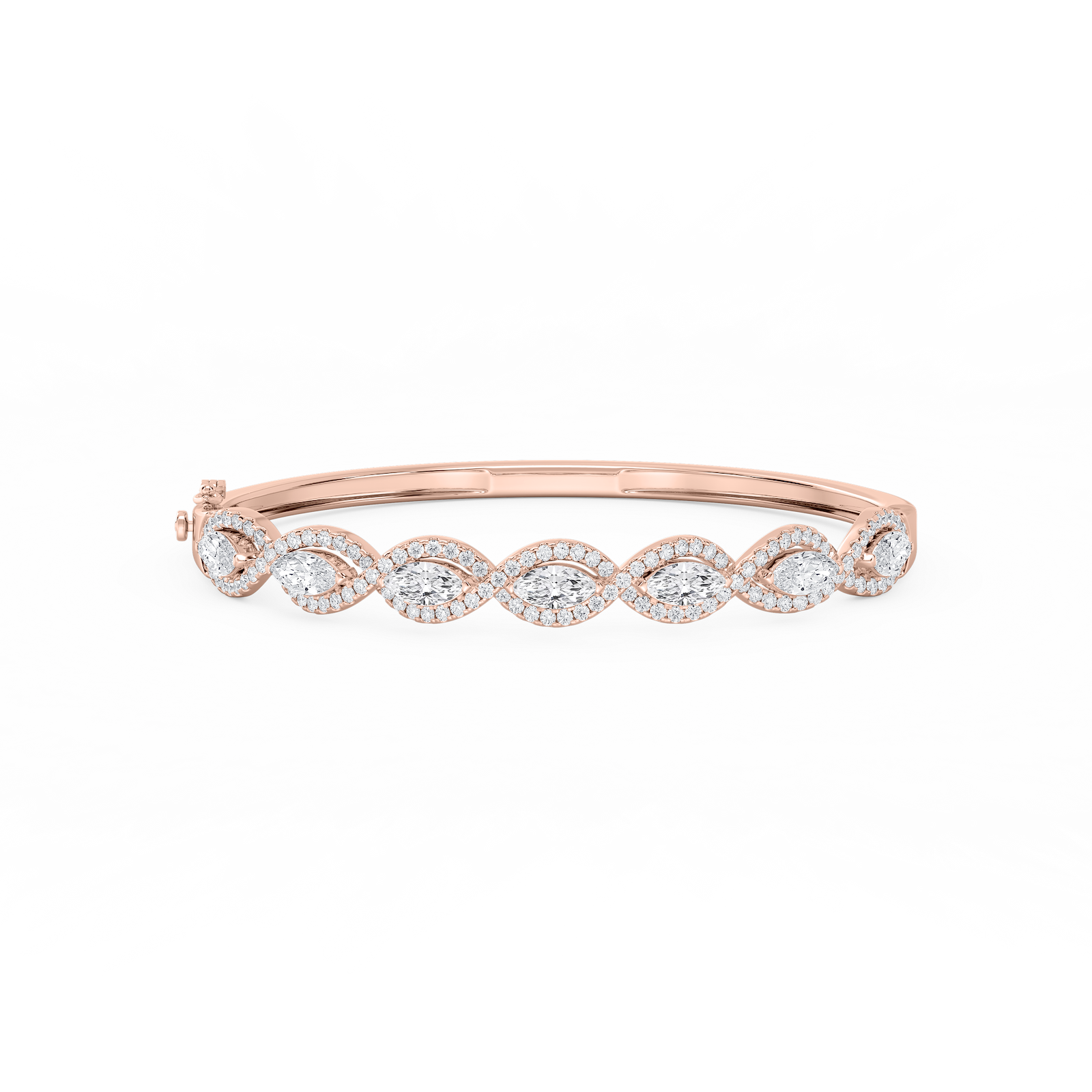 4 ⅞ ctw Round and Marquise Lab Grown Diamond Infinity Bangle Bracelet  - 7.25 Inches