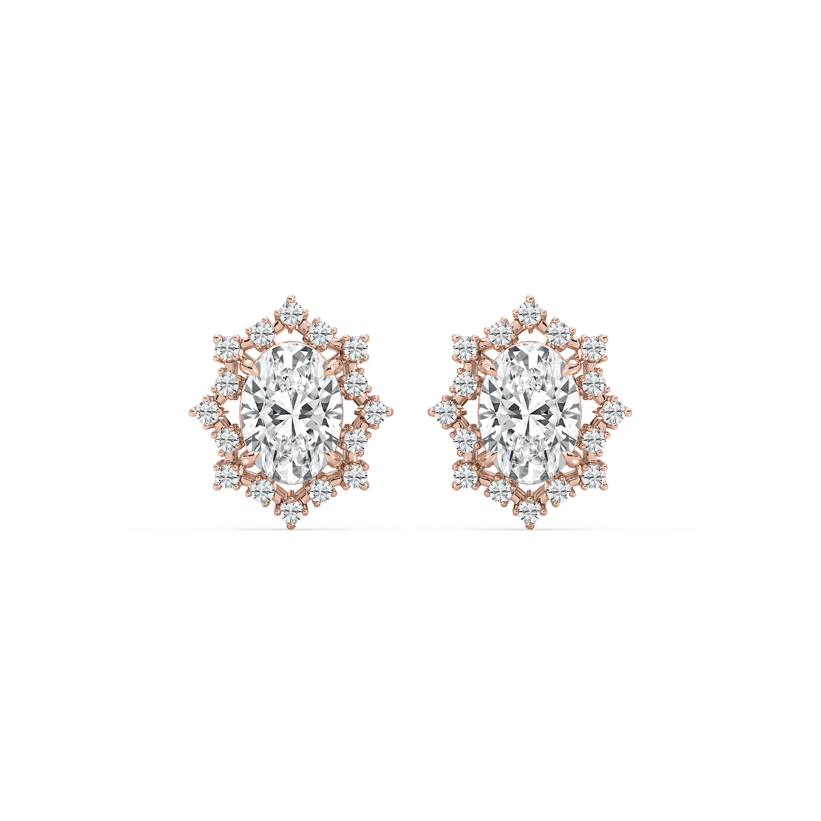 4 ⅕ ctw Oval Lab Grown Diamond Framed Stud Earrings