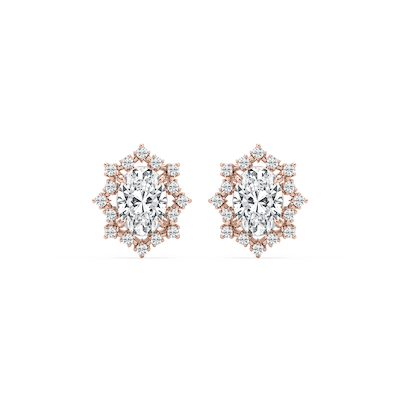 4 ⅕ ctw Oval Lab Grown Diamond Framed Stud Earrings