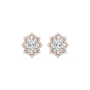 4 ⅕ ctw Round Lab Grown Diamond Framed Stud Earrings